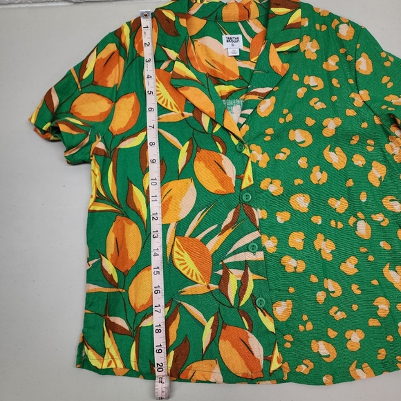 Tabitha Brown Tropical Collared Button Down Shirt Women's Extra Small - Picture 4 of 8